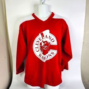 Cleveland Barons Hockey Jersey #46 Men Size Small Red White